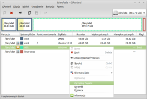 GParted - zarządzaj flagami