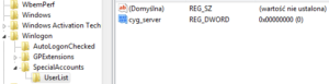 Regedit SpecialAccounts-UserList