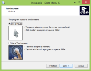 Start Menu X - Mouse or Touchscreen