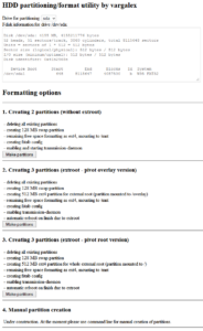HDD partitioning/format utility by vargalex