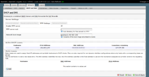 Network - DHCP and DNS - TFTP Settings