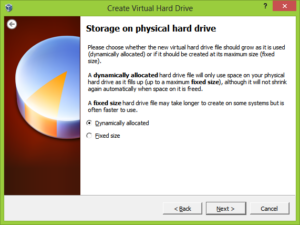 Storage on physical hard drive