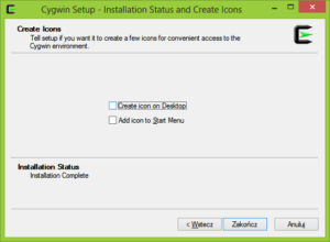 Installation Status and Create Icons