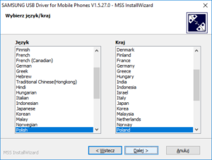 Samsung USB Drivers - Language and Country